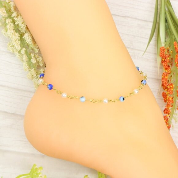 "Handmade Anklet – Elegant & Delicate Jewelry for Women | UNVRC1379 - Picture 6 of 10